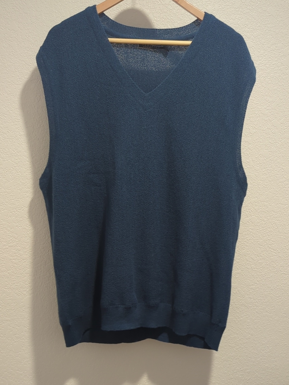 Peruvian Connection 100% Alpaca V-Neck Sweater Vest in Teal Blue